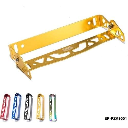 Auto License Plate Frame Aluminum Rotating Number Plate Adjustable License Plate Frame Tag Holder For BMW VW FORD EP-PZK9001-AF