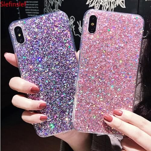 Shinning Glitter Bling Phone Cases For iphone 6 6S 8 Plus X XR XS Max Colorful Soft Love Heart Phone Silicon TPU Back Cover