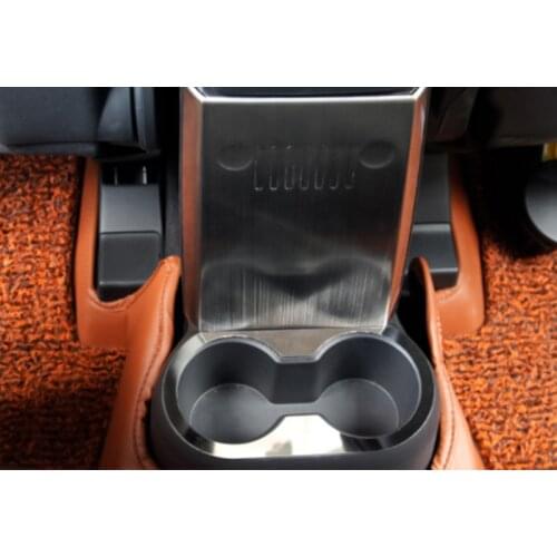 Stainless Steel Interior 2PCS Rear Water Cup Holder+Armrest Box Trim For Jeep Compass 2011 2012 2013 2014 2015