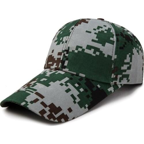 Camouflage cap Army Outdoor training sun protection Student summer camp hat baseball cap snapback Peaked green B0064