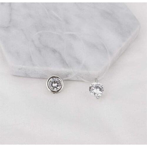 Creative Invisible Transparent Fishing Line Necklace Chain For Women Female Pendant Necklace Wedding Anniversary Gift