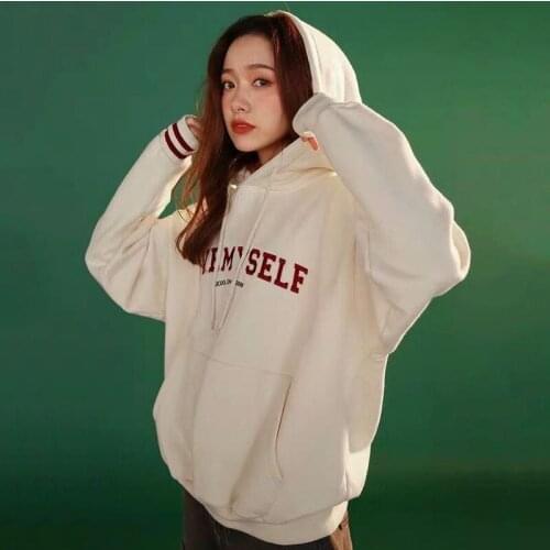 Autumn and winter with cotton plus plus thick womens new hood loose Korean version embroidered jacket jacket