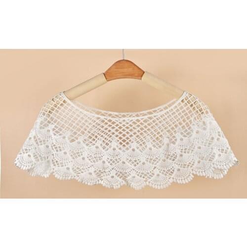 Summer Lace Hollow Fake Collar for Women Blouse Shirt False Collars Detachable Collar Dress Blouse Top Small Shawl Decorative