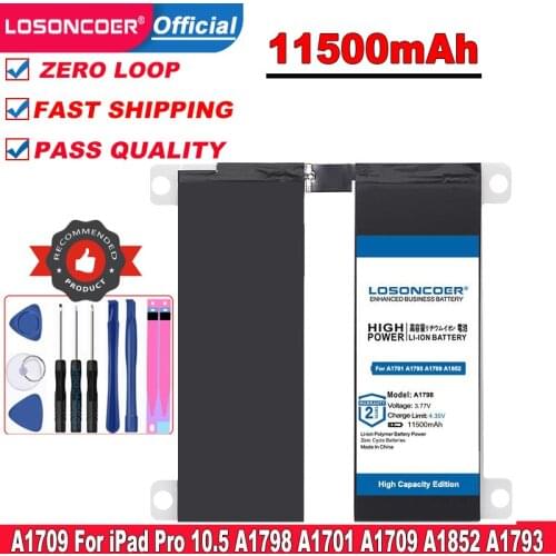 LOSONCOER for iPad pro 10.5 A1798 A1701 A1709 A1852 A1793 Replacement Tablet Battery 11500mAh