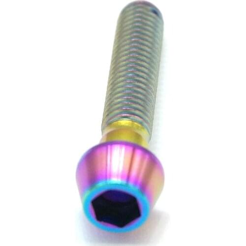 LOT 4 M6 x 30mm Colorful TC4 GR5 Titanium Alloy Allen Hex Screw Taper Cone Head Bolts For Bicycle