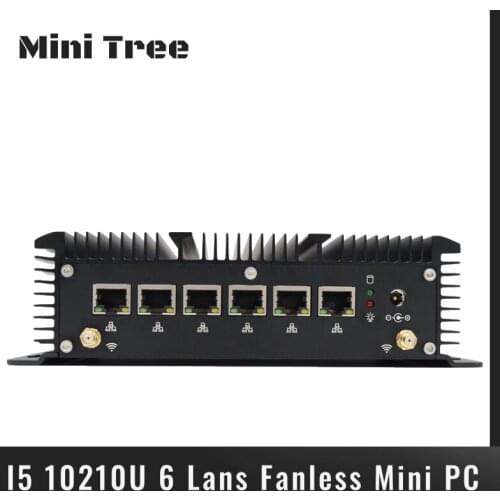 Rugged Mini PC Intel Core I5 10210U I5 8250U Firewall Router Pfsense Server 2*RS232 COM HDMI 4G/3G AES-NI 6 Lans Industrial PC