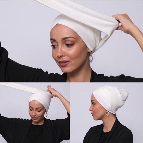 Fashion Brand Design Cross Headband HeadScarf Under Cap Islam Inner Scarf Wraps Stretch Turbante Foulard Femme
