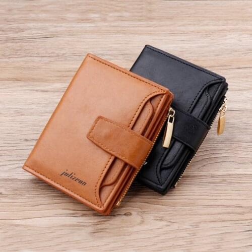 Fashion Mens 2020 Short Wallet, Vertical Coin Purse, Portable Multifunctional Hot-selling , Id Card Holder Black Brown