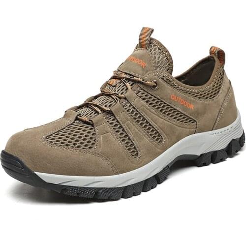 Outdoor Men Hiking Shoes 2021Lightweight Breathable Tactical Combat Army Boots Desert Training Sneakers Anti-Slip Trekking Shoes