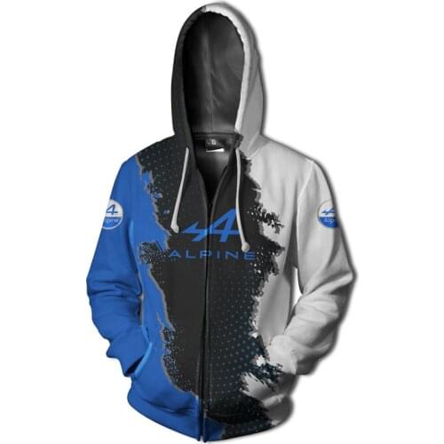 2021 New 3D printed hoodie ALPINE motorcycle off-road Harajuku sportswear peripheral brand zipper sports mens clothing