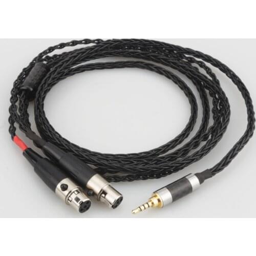 New Black Silver Plated 2.5/3.5/4.4mm/XLR Balanced Earphone Headphone Upgrade Cable for Audeze LCD-3 LCD3 LCD-2 LCD2 LCD-4