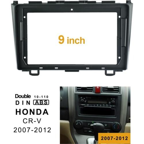 2Din Car DVD Frame Audio Fitting Adaptor Dash Trim Kits Facia Panel 9 inch For Honda CR-V 2007-011 Double Din Radio Player
