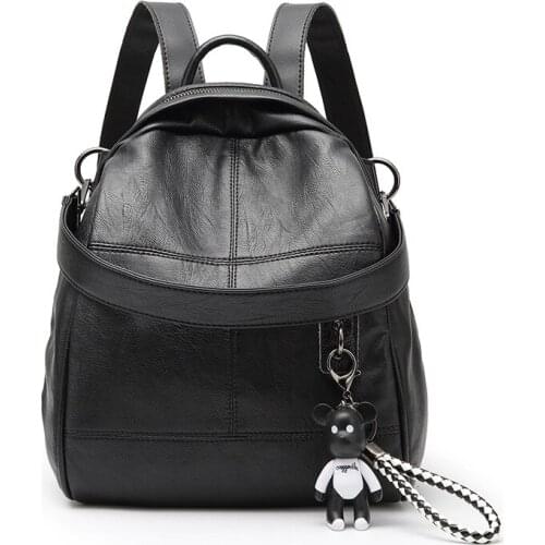 New Fashion Women Backpack Vintage Leather Backpacks For Teenager Girls Preppy School Bagpack Female Travel Bags Mochila C1316