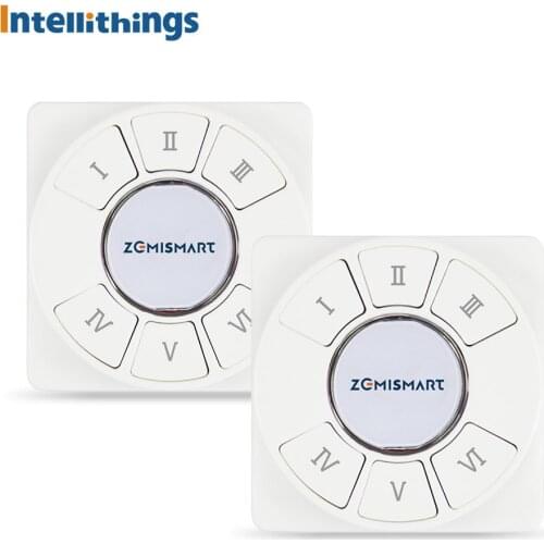 Zemismart Zigbee Smart Scene Switch Wireless Remote Control 6 Gangs Click On Off Alexa Tuya Smarttings App Control Timer Sticker