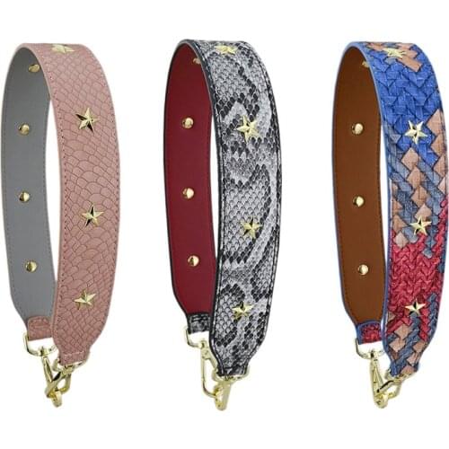 Women PU 64cm Single Shoulder Bag Strap Fashion New Star Replacement Handbag Belt Female Colorful Leather Bag Parts Accessories