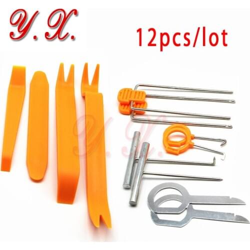 12x universal Cars Mixed Auto Fastener Clip Plastic Box-packed Car Door Bumper Fender Tool Liner Sealing Strip Fixed Auto Clips