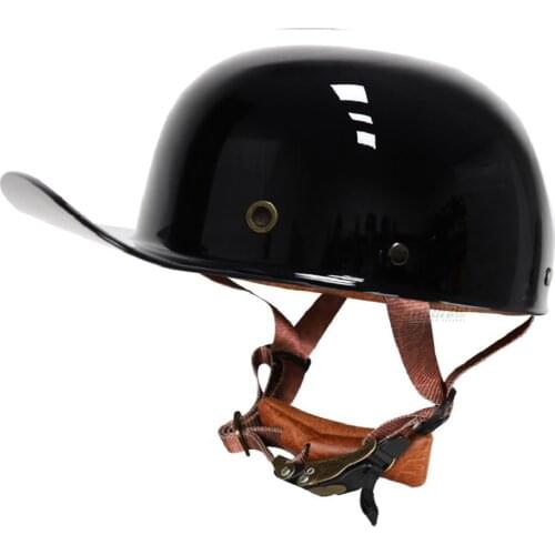 Vintage Retro Motorcycle Helmet Light Black Half Helmet Motorbike Moto Riding Protector Scooter Biker Racing Helmet Casco Unisex