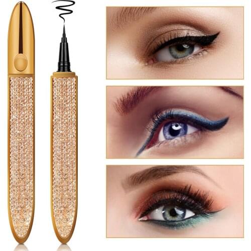 Magic Self-adhesive Liquid Eyeliner Pencil Glue-free Magnetic-free for Eyelashes Waterproof Eye Liner Pen Makeup Cosmetic