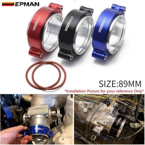 Epman Exhaust V-band Clamp w Flange System Assembly Anodized Clamp For 3.5" OD Exhaust Downpipe Turbo Dump Pipe EPKKA89