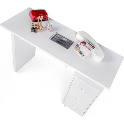 TM-205-3 Manicure Station Solid Wood Nail Art Table With 220V Nail Dust Remover Nail Salon Furniture Desk With Three Drawers