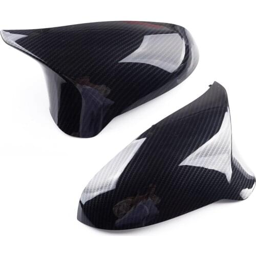 1 Pair Side Rearview Mirror Covers Caps Carbon Fiber Style Plastic 51168059547 Fit for BMW F80 M3 F82 M4 M2 Competition LHD