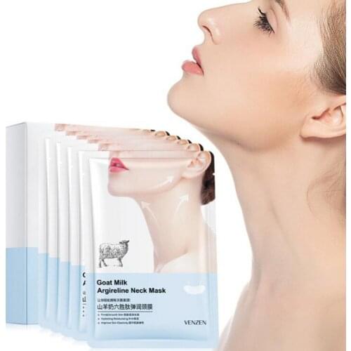 10Pcs Goat Milk Hexapeptide Neck Mask Hydrating Collagen Neck Patch Anti-Wrinkle Anti-Aging Neck Lift Firming Care