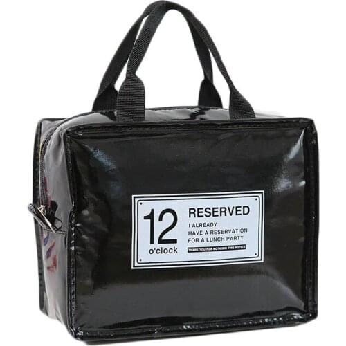 15PCS / LOT Fashion Thermal Insulation PU Leather Portable Picnic Insulated Food Storage Box Women Men Tote Lunch Box Bag Tote