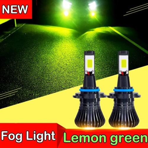 2Pcs Car LED Fog Light H8 H11 H3 H27 880 9005 HB3 9006 HB4 Lemon Green Fog Lamp Daytime Running Light Turning Parking Bulb 12V