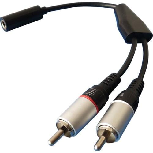 3.5mm Female Jack to 2 RCA Male Plug Audio Adapter Y Splitter Cable free shipping