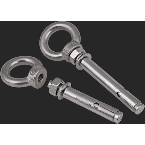 304 Stainless Steel Expansion Screw Hook Eyebolt Expansion Bolt Loop Swing Hook M6 M8 M10-M20 1pcs