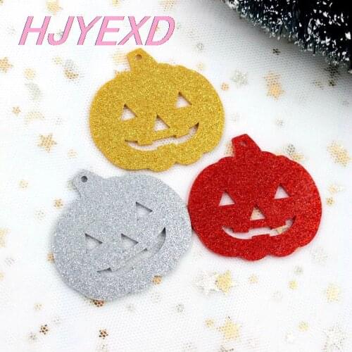 4pcs/lot) AC1079 50mm Acrylic Pumpkin For Pendants Laser Cut Glitter Halloween Party DIY Keychain