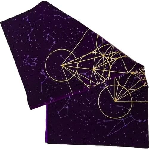 60*60mmTarot Playmat Card Divination Tablecloth Classic Witt Flower Shadow Tarot Cards Props Astrological Tablecloths 1mx1m