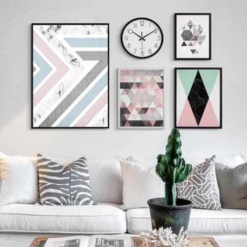 Watercolor Modern Abstract Geometric Canvas Prints Poster Canvas Paintings Canvas Art Wall Pictures For Kids Living Room Decor
