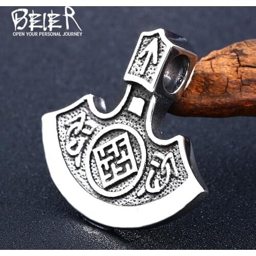 BEIER Hot sell Viking Pendant Necklaces Mammen Goth Male Scandinavian Norse Vintage Women Jewelry free shipping gift BP8-308
