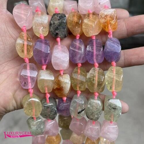 Different Materials Natural Stone Spacer Loose Beads High Quality 15x20mm Smooth Twisted Shape DIY Gem Jewelry Making a3720