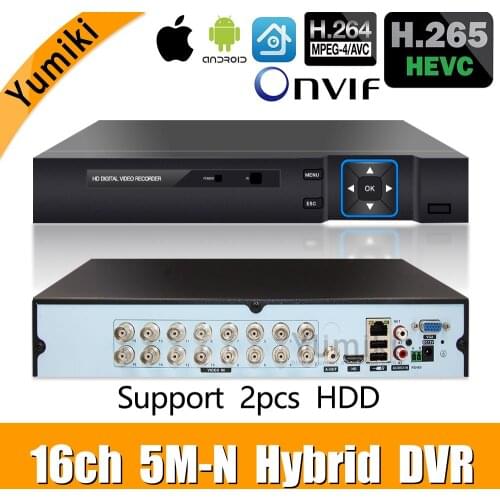 6 in 1 16ch*5M-N/4M-N AHD DVR Surveillance Security CCTV Video Recorder 1080N Hybrid DVR For Analog AHD CVI TVI IP camera XMEYE