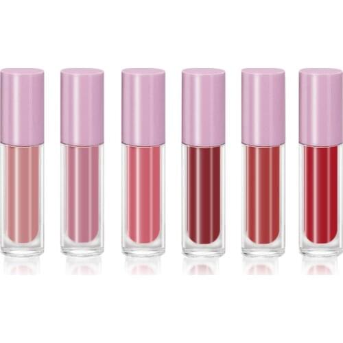 Glass Mirror Glossy Lip Gloss Bulk Doodle Lipgloss Private Label Cosmetics Put Your Own Logo Round Tube Purple Cap Lip Glaze