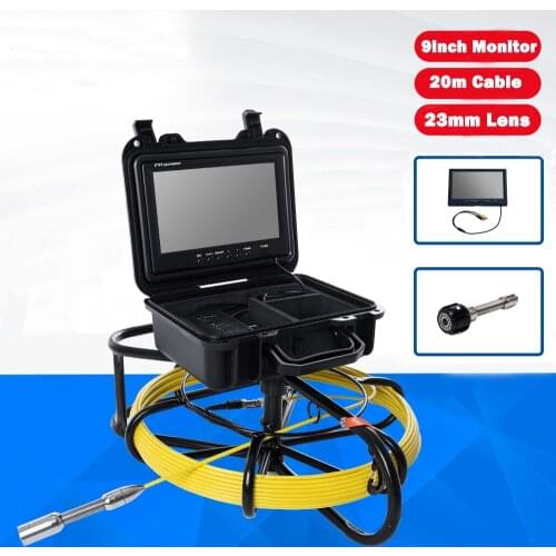 Sewer/CCTV Camera 20M Snake Cam 9inch Pipeline Sewer Pumbing Inspection Endoscope Support Video Recorder