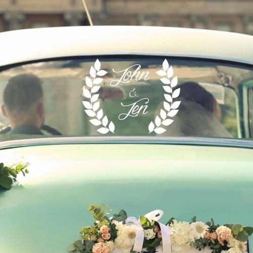 Best Selling Customizable Name Design Car Glass Sticker Wedding Decoration Removable Sticker A006809