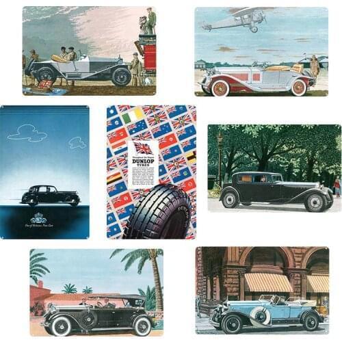 Car Art Painting Tin Plates Billboard Decorative Old Magazines Metal Signs Vintage Chic Wall Home Bar Garage Decor Iron Painting