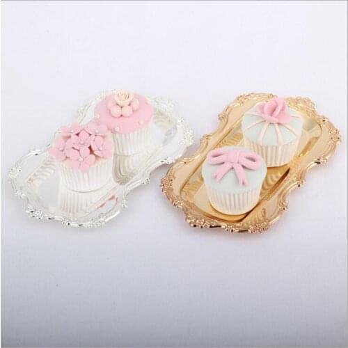 European gold/sliver plated Multi-function metal cake snack dish snack/candy/kitchen/ tray wedding decorative serving tray FT045