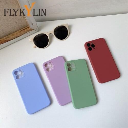 Soft Silicone Phone Cases For IPhone 12 11 Pro Max 12 Mini X XS Max XR 7 8 Plus SE 2020 Candy colors TPU Back Cover Fundas Shell