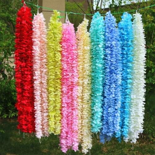 1M Artificial Orchid Flower Vine String Orchid For Valentines Day Home Garden Wedding Decoration Hanging Wreath Wall
