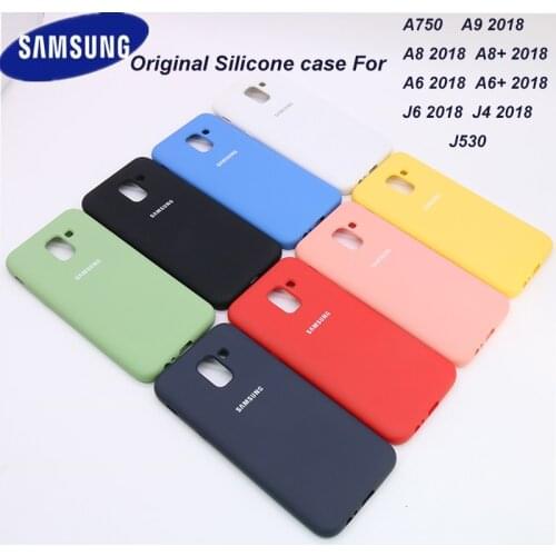 Original Samsung Galaxy J6 2018 J530 A750 A9 2018 Back Case Liquid Silicone Case Silky Soft-Touch Finish Back Protective Cover
