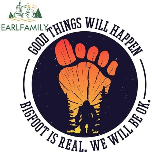 EARLFAMILY 13cm x 12.3cm for Bigfoot Is Real Waterproof Decal DIY Occlusion Scratch Window Trunk Decals Custom Printing Decor