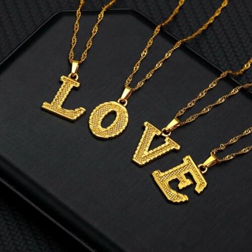 Birthday gift Letter Pendant Necklace does not fade fashion gold color boudoir gift Lovers Necklace