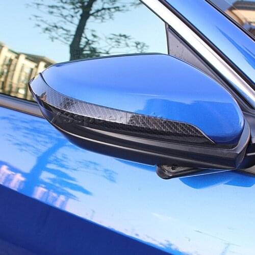 For Honda Civic 2016-2017 Side Mirror Strips Rearview cover Trim 2pcs Car-styling Carbon Fiber Style