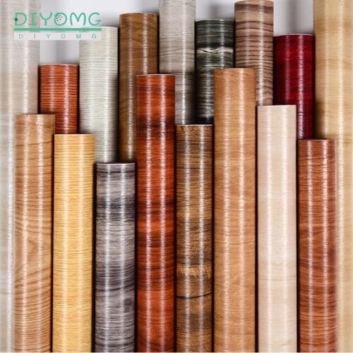 New Wood Grain Self-adhesive Wallpaper 3D Vinyl PVC Waterproof Wall Stickers Furniture Cabinet Contact Paper Wall Decor Paper