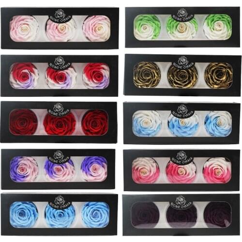 Mixed Color Preserved Dried Flowers Immortal 8CM Eternal Rose Valentines Day Mothers Day Birthday Gift Furnishing Decoration