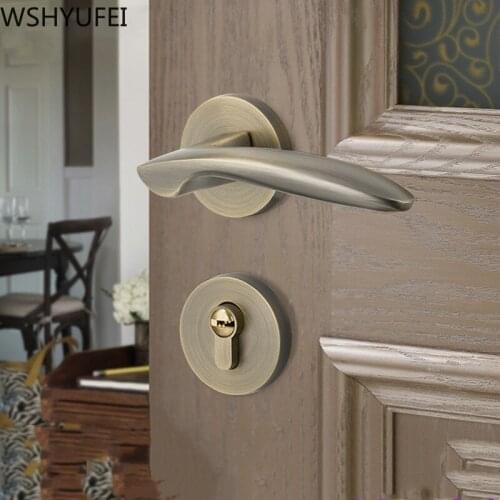 Modern Interior Door Lock Household Mute Bedroom Door Handle Luxury Anti-theft Lock Core Furniture Hardware Accessories